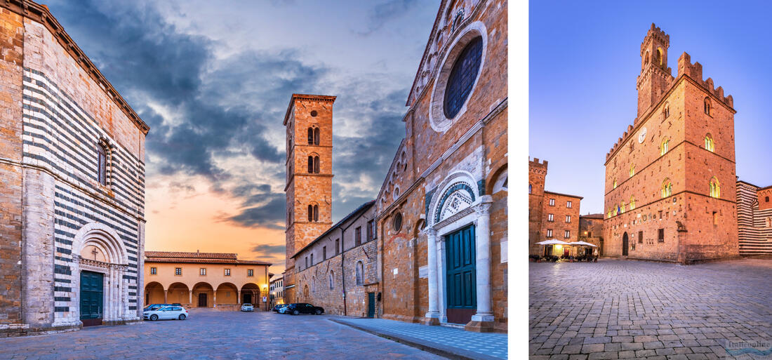 Volterra, Baptisterium von St. Johannes der Täufer und die Kathedrale, Piazza dei Priori