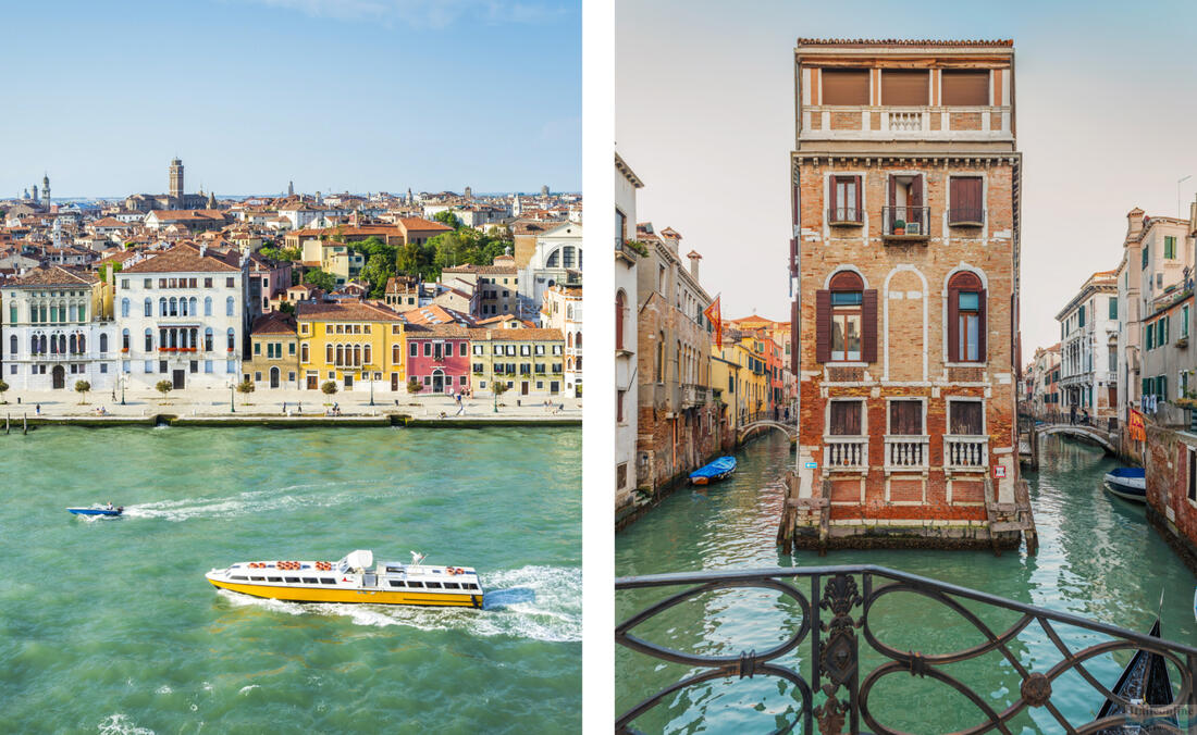 Vaporetto-Wasserbusfahrten entlang des Canal Grande, Palazzo Tetta, Venedig