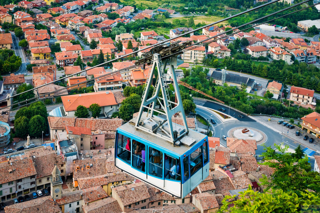 San Marino - Seilbahn hinauf zum Monte Titano